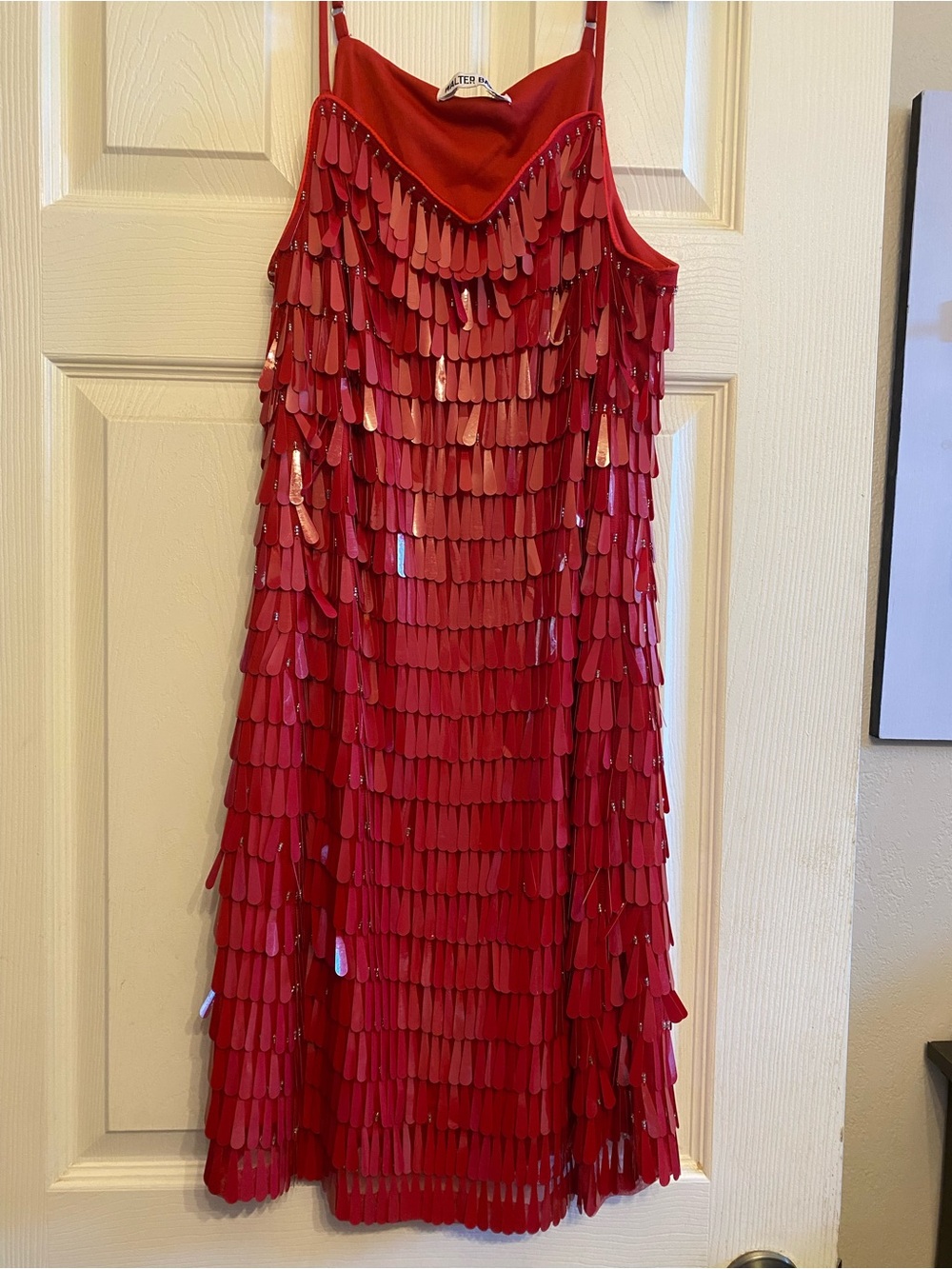Walter Baker Vibrant Red Nyla Sequin Mini Dress Size 6